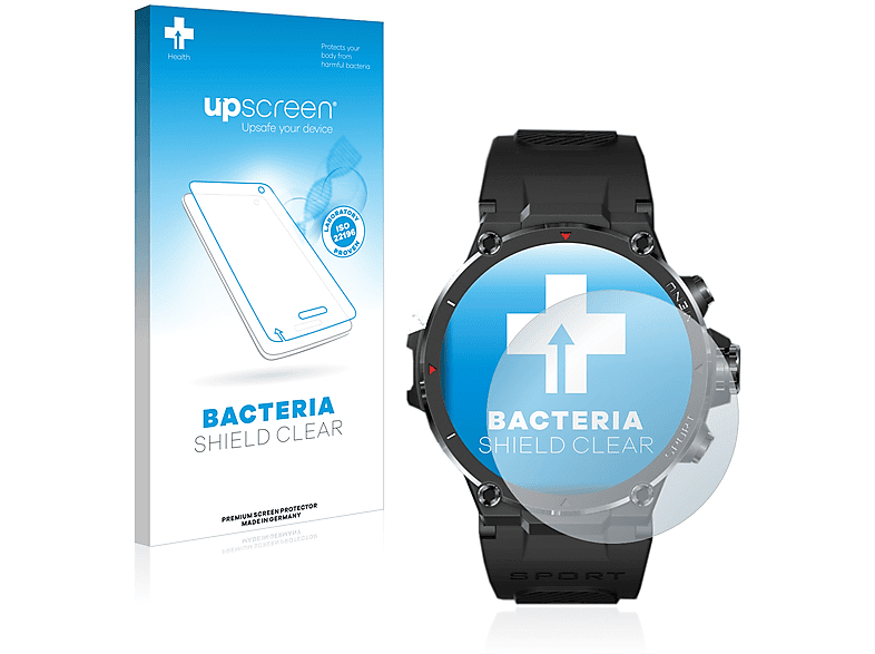 UPSCREEN antibakteriell klare Schutzfolie(für Vwar Stratos 2) | Smartwatch Schutzfolien & Gläser