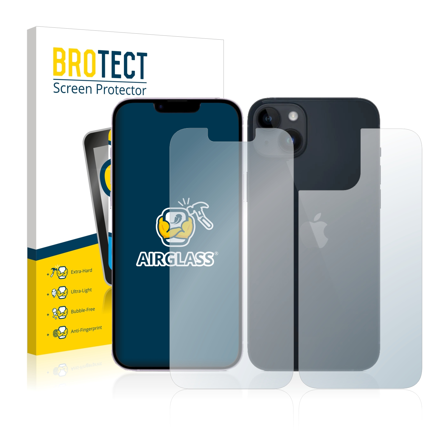 BROTECT Airglass Apple 14) iPhone Schutzfolie(für klare