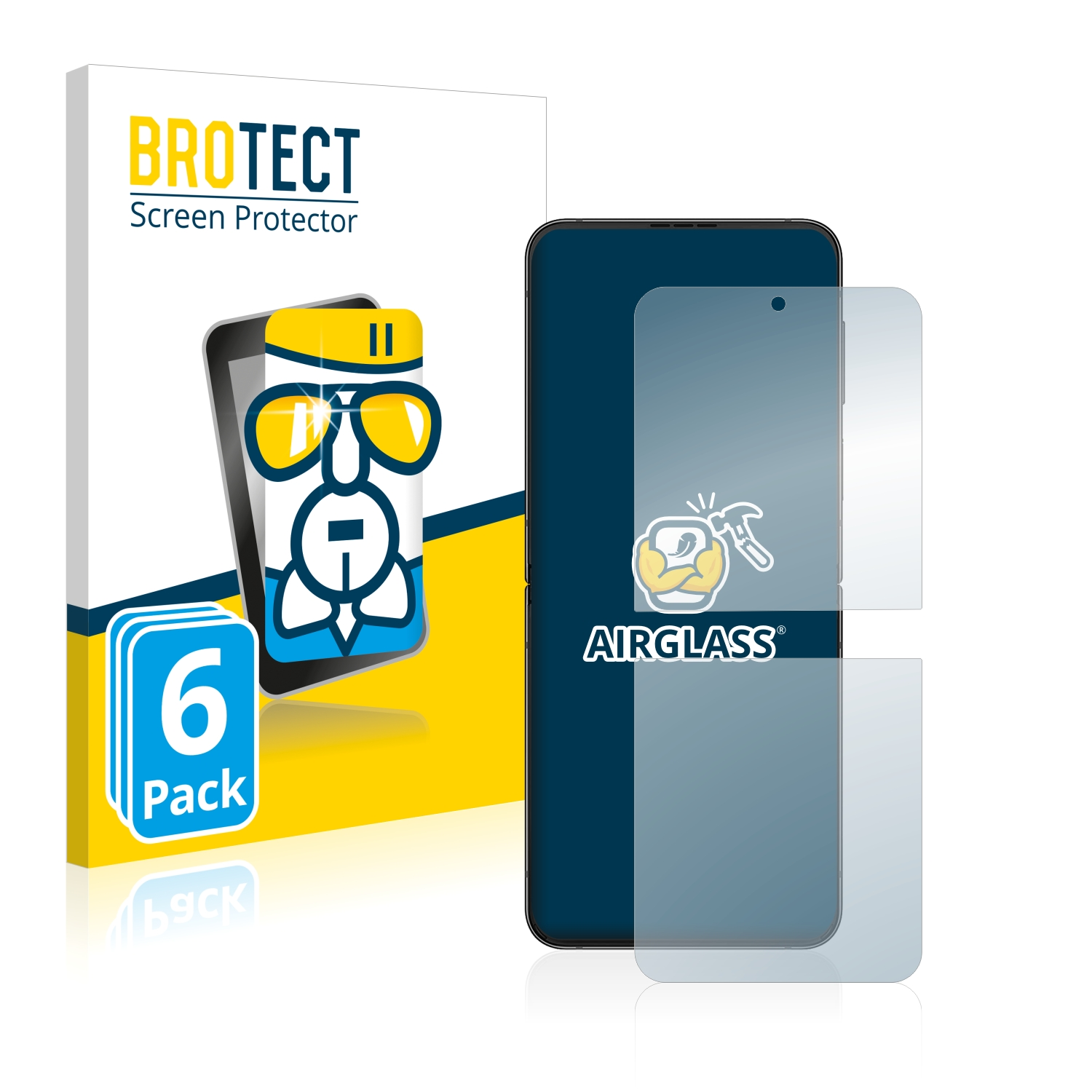 klare Airglass Flip BROTECT Schutzfolie(für Z Galaxy 6x Samsung 4)