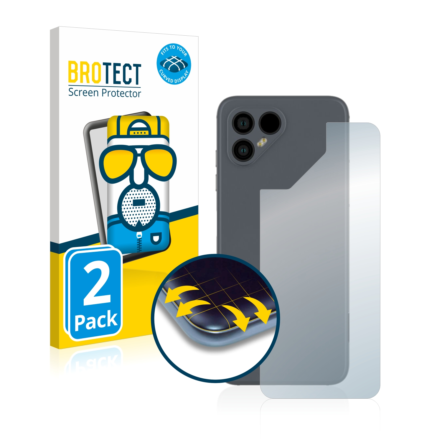 2x Schutzfolie(für Full-Cover Flex matt 3D Curved BROTECT 4) Fairphone