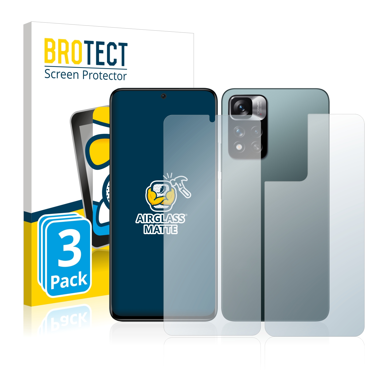BROTECT Schutzfolie(für Redmi matte Note Pro+ Airglass 3x 11 5G) Xiaomi