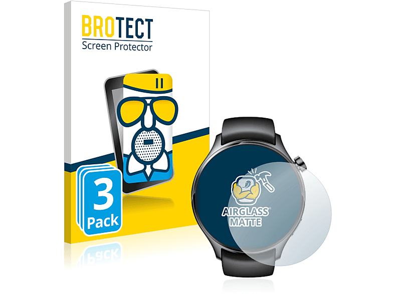 BROTECT 3x Airglass matte S1 Watch Pro) Xiaomi Schutzfolie(für