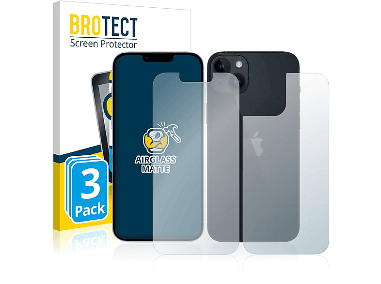 BROTECT 3x Airglass matte iPhone 14) Schutzfolie(für Apple