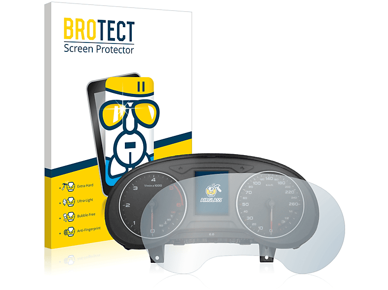 BROTECT Airglass klare Schutzfolie(für Audi A3 8V 2017 Tachometer)