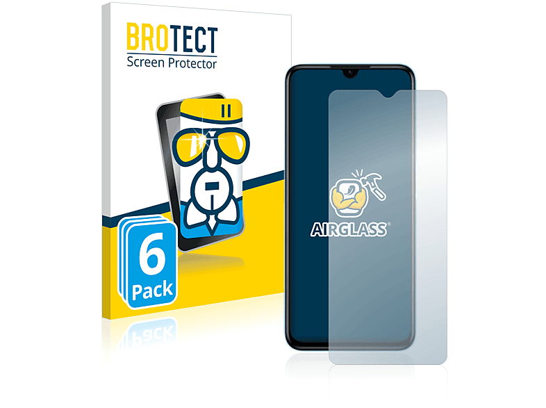 BROTECT 6x Airglass klare Schutzfolie(für realme Narzo 50A Prime)