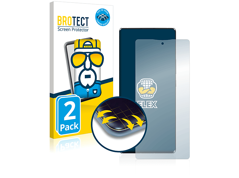 BROTECT 2x Flex Full-Cover 3D Curved Schutzfolie(für ZTE Axon 30 Ultra 5G)