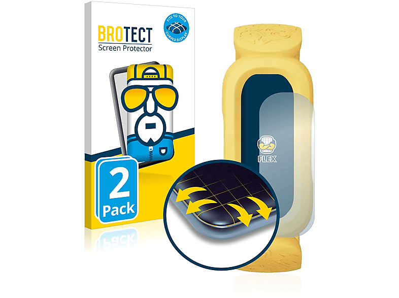 BROTECT 2x Flex Full-Cover 3D Curved Schutzfolie(für Fitbit Ace 3 Minions Special Edition)