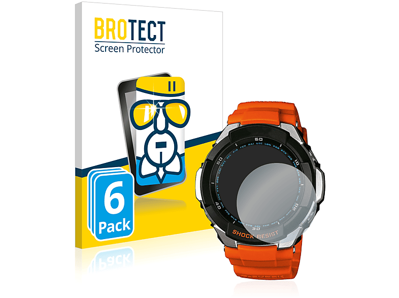 BROTECT 6x Airglass klare Schutzfolie(für Casio G-Shock GW3000)