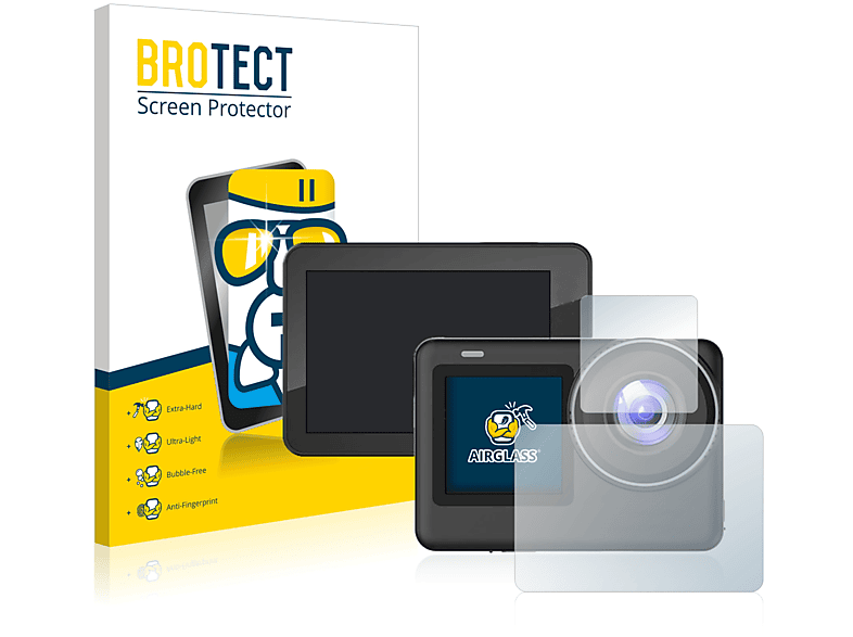 BROTECT Airglass Schutzfolie(für Screen) SJCAM klare SJ10 Pro Dual