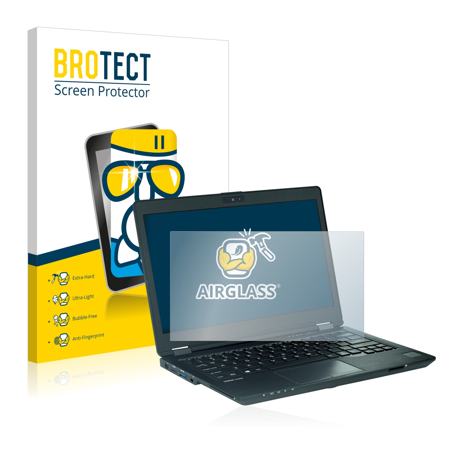 Airglass klare Fujitsu BROTECT U729) Schutzfolie(für Lifebook