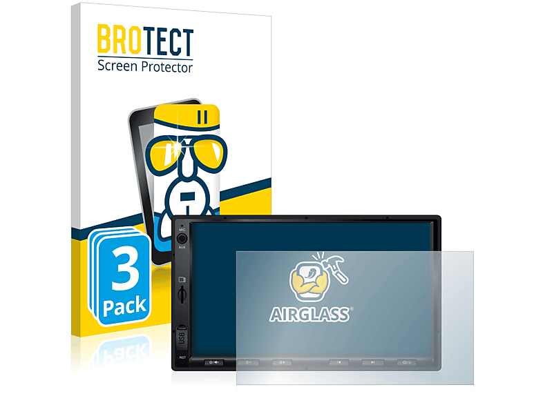 BROTECT 3x Airglass klare Schutzfolie(für Atoto S8 Standard 7 zoll)