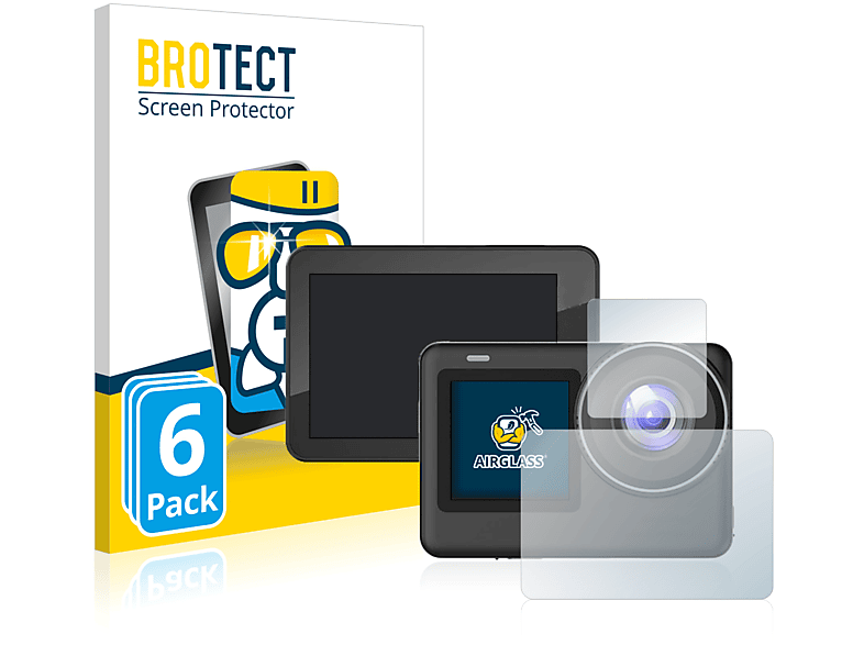 BROTECT 6x Airglass klare Schutzfolie(für SJ10 Dual Screen) SJCAM Pro