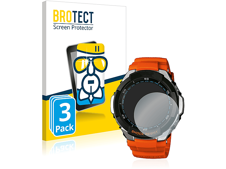 BROTECT 3x Airglass klare Schutzfolie(für Casio G-Shock GW3000)
