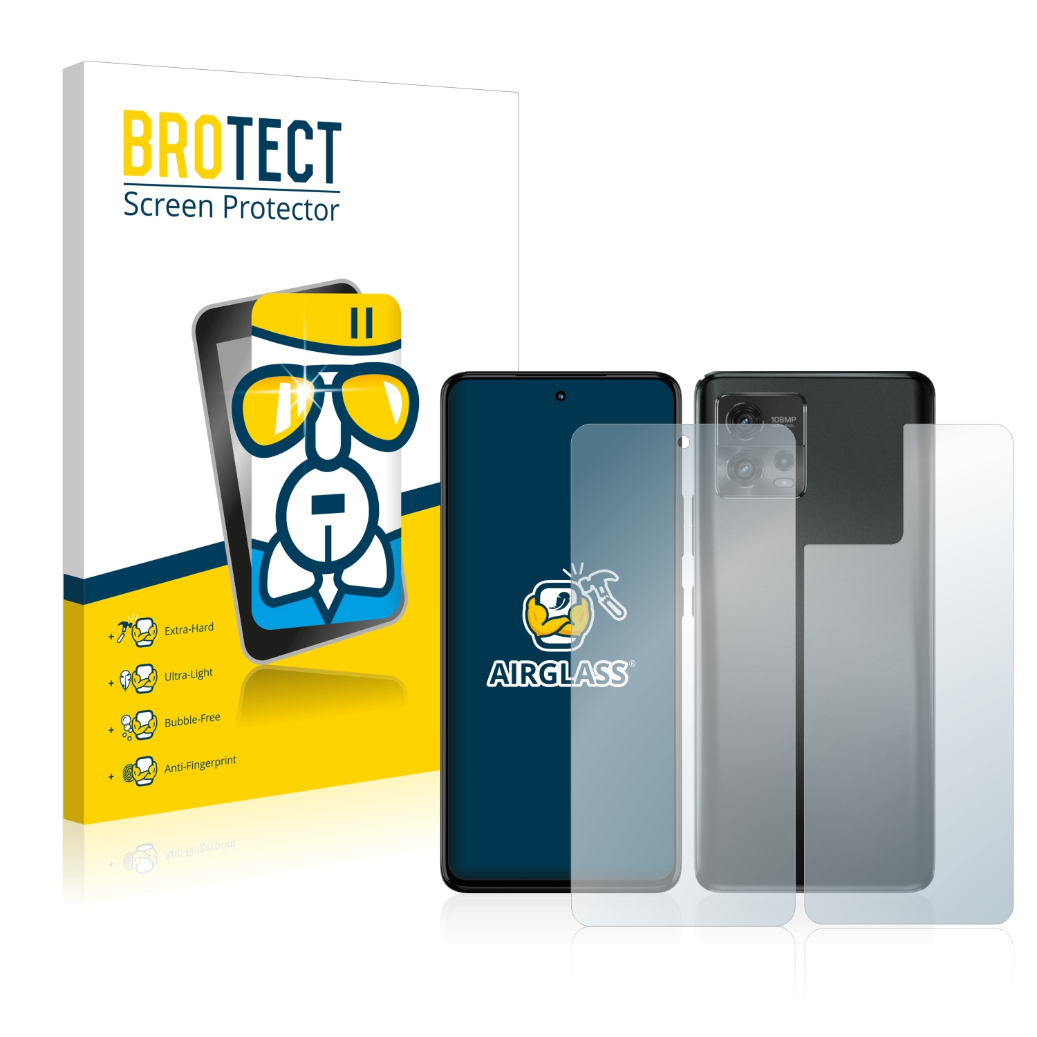 BROTECT Airglass Moto Schutzfolie(für klare (Display+Rückseite)) Motorola G72