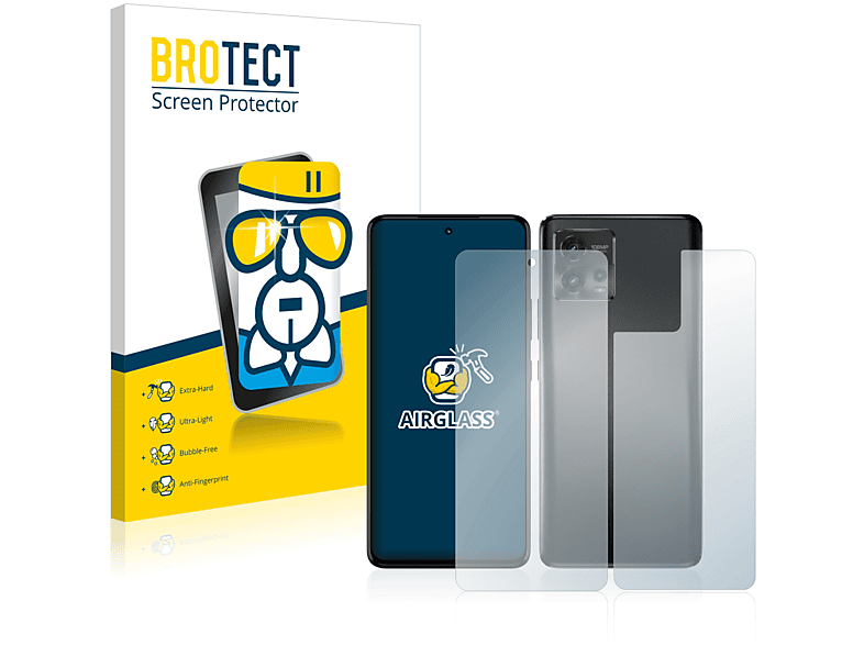 BROTECT Airglass klare Schutzfolie(für Motorola Moto G72 (Display+Rückseite))