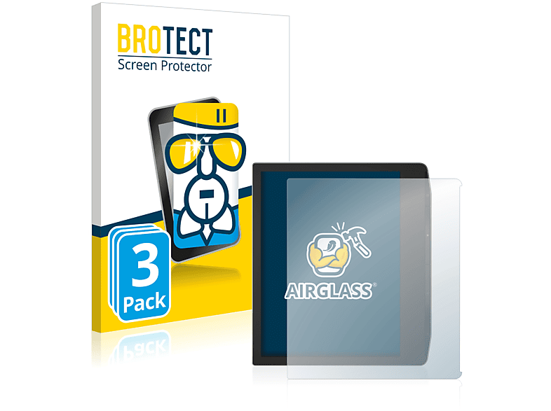 3x klare Airglass Viva) Schutzfolie(für BROTECT PocketBook