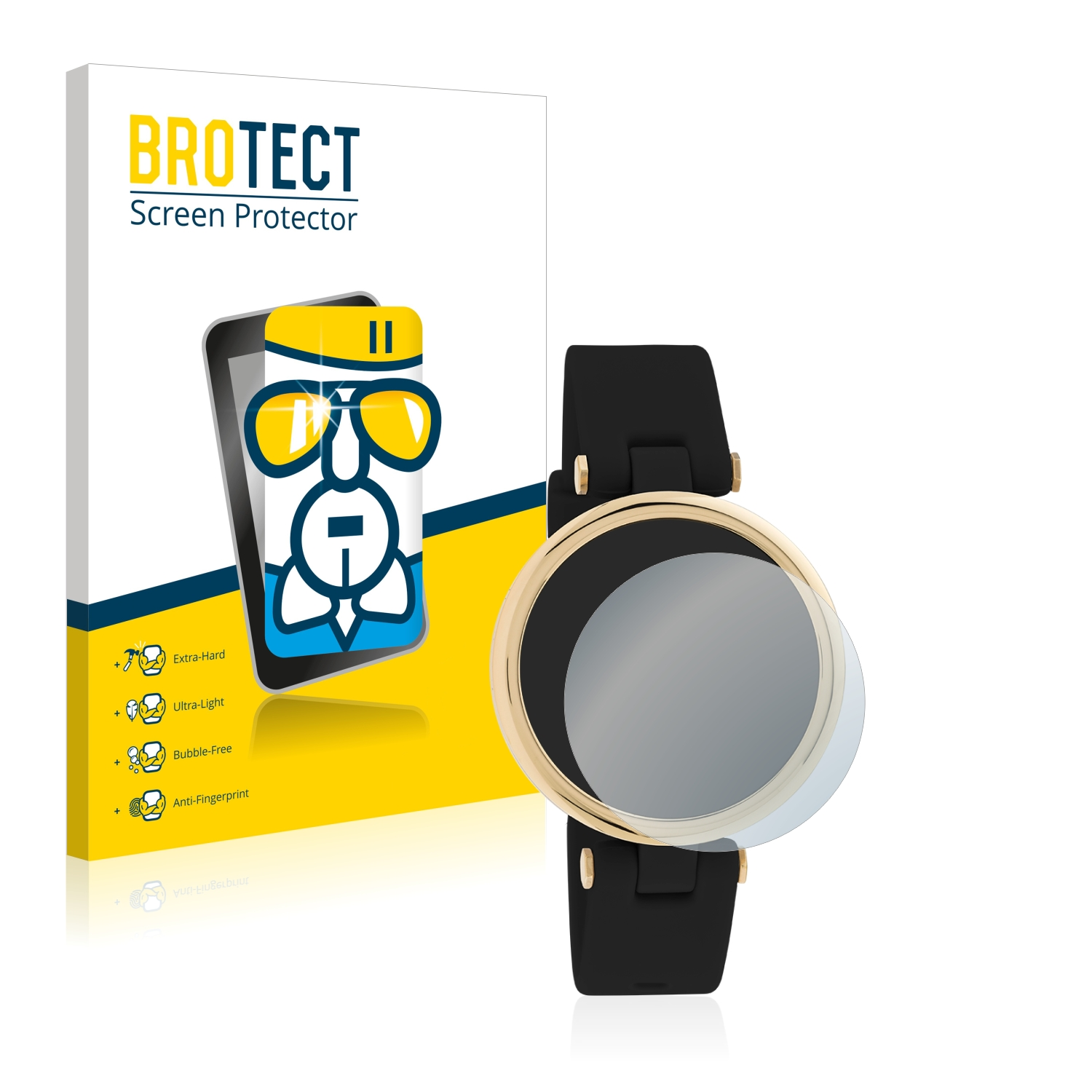 BROTECT Airglass klare Schutzfolie(für Smartwatches Oozoo Q0040 2/3/4/5/6/7/8/10/11)