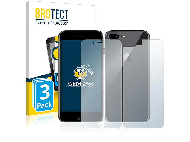 BROTECT 3x Airglass iPhone klare Plus) 8 Schutzfolie(für Apple