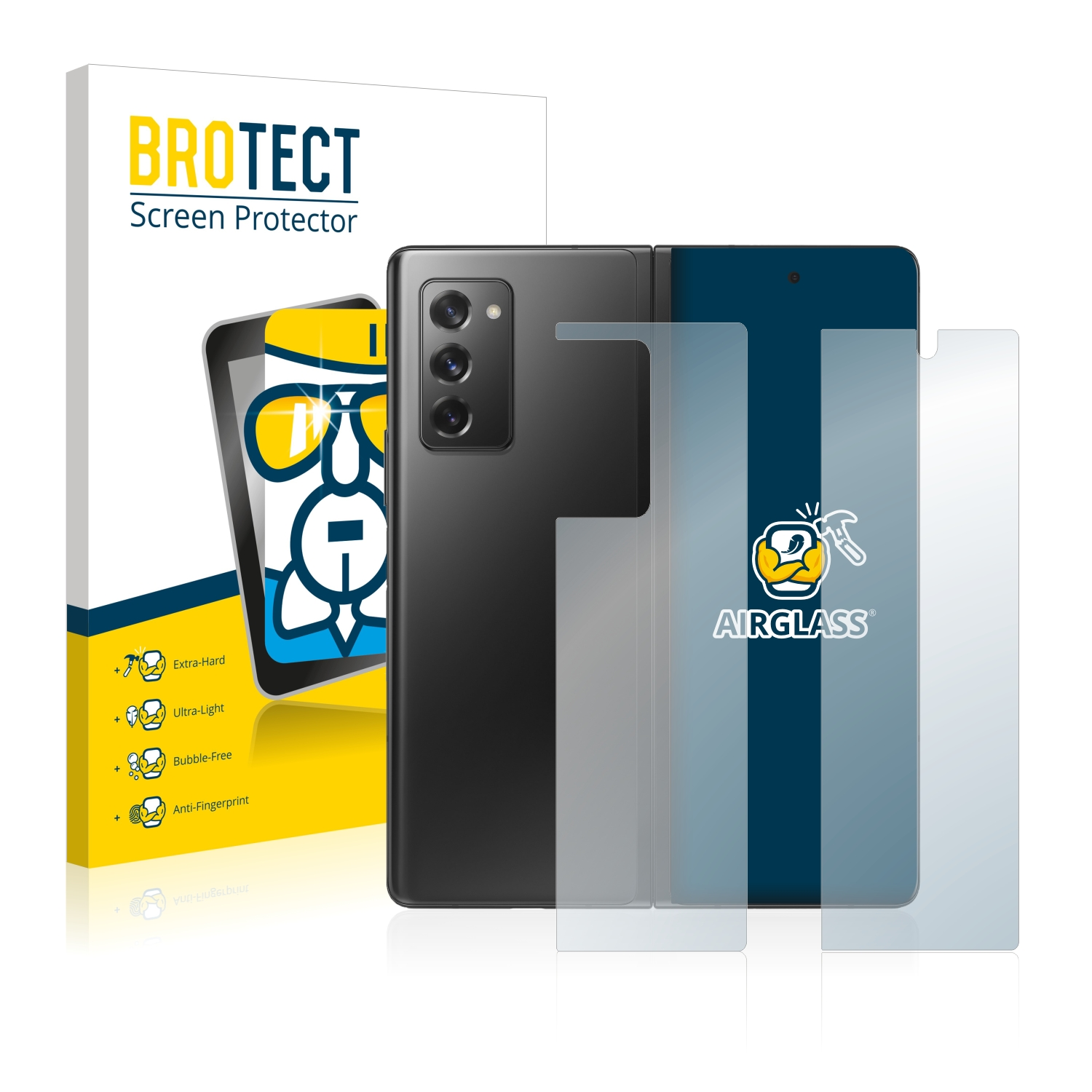 BROTECT 5G) 2 klare Fold Airglass Z Schutzfolie(für Samsung Galaxy