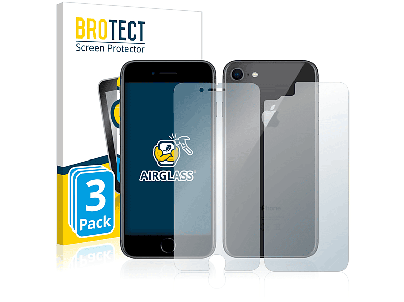 BROTECT 3x Airglass klare Schutzfolie(für iPhone Apple 8)