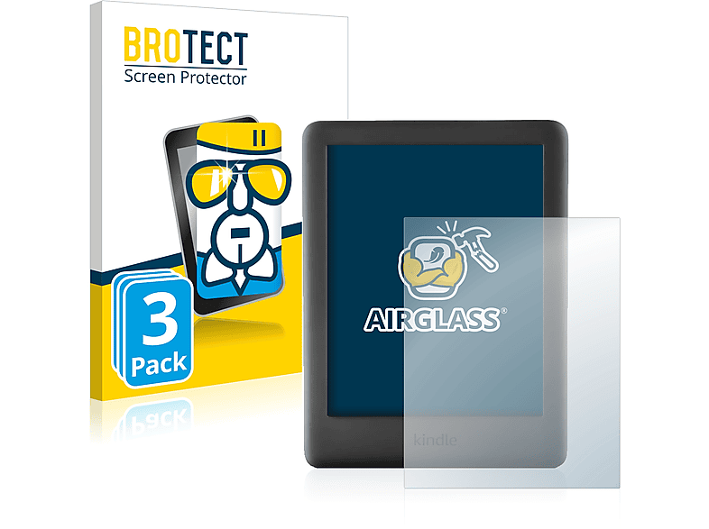 BROTECT 3x Airglass klare Schutzfolie(für Amazon Kindle 2019 (10. Gen.)) | Schutzfolien & Schutzgläser