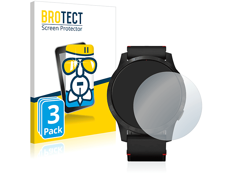 BROTECT 3x Airglass klare Schutzfolie(für Garmin Legacy Saga Darth Vader (45 mm))