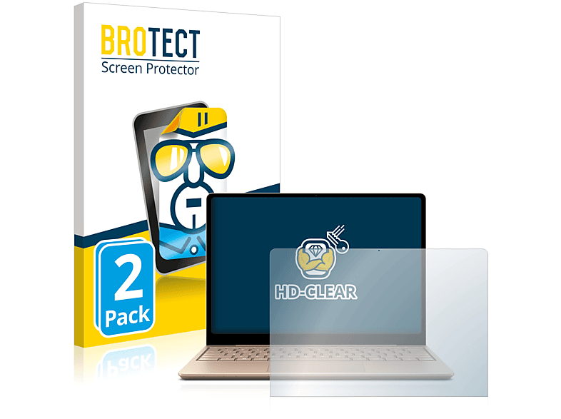 BROTECT 2x klare Schutzfolie(für Microsoft Surface Laptop Go 2 Business 12.4\