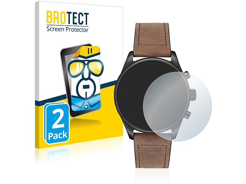 BROTECT 2x klare Schutzfolie(für Hugo Boss Chronograph 58114148) | Smartwatch Schutzfolien & Gläser
