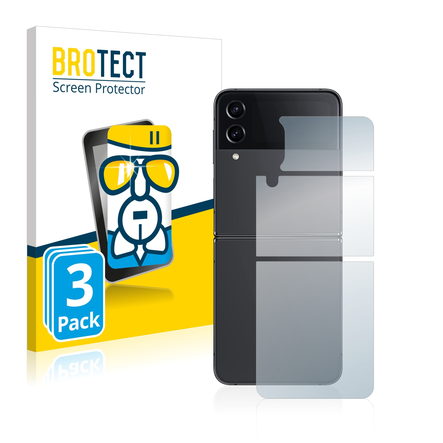 Z BROTECT 3x klare 4) Airglass Galaxy Flip Samsung Schutzfolie(für