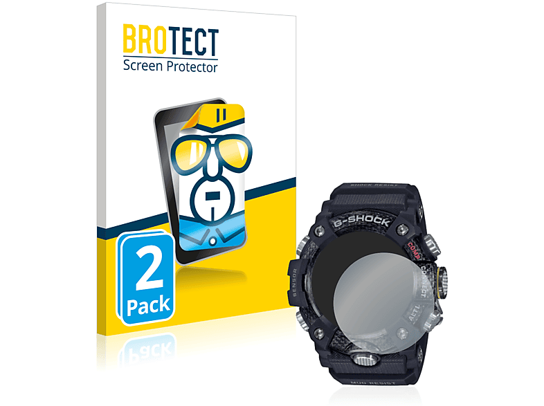 BROTECT 2x klare Schutzfolie(für Casio G-Shock Mudmaster GG-B100-1AER)
