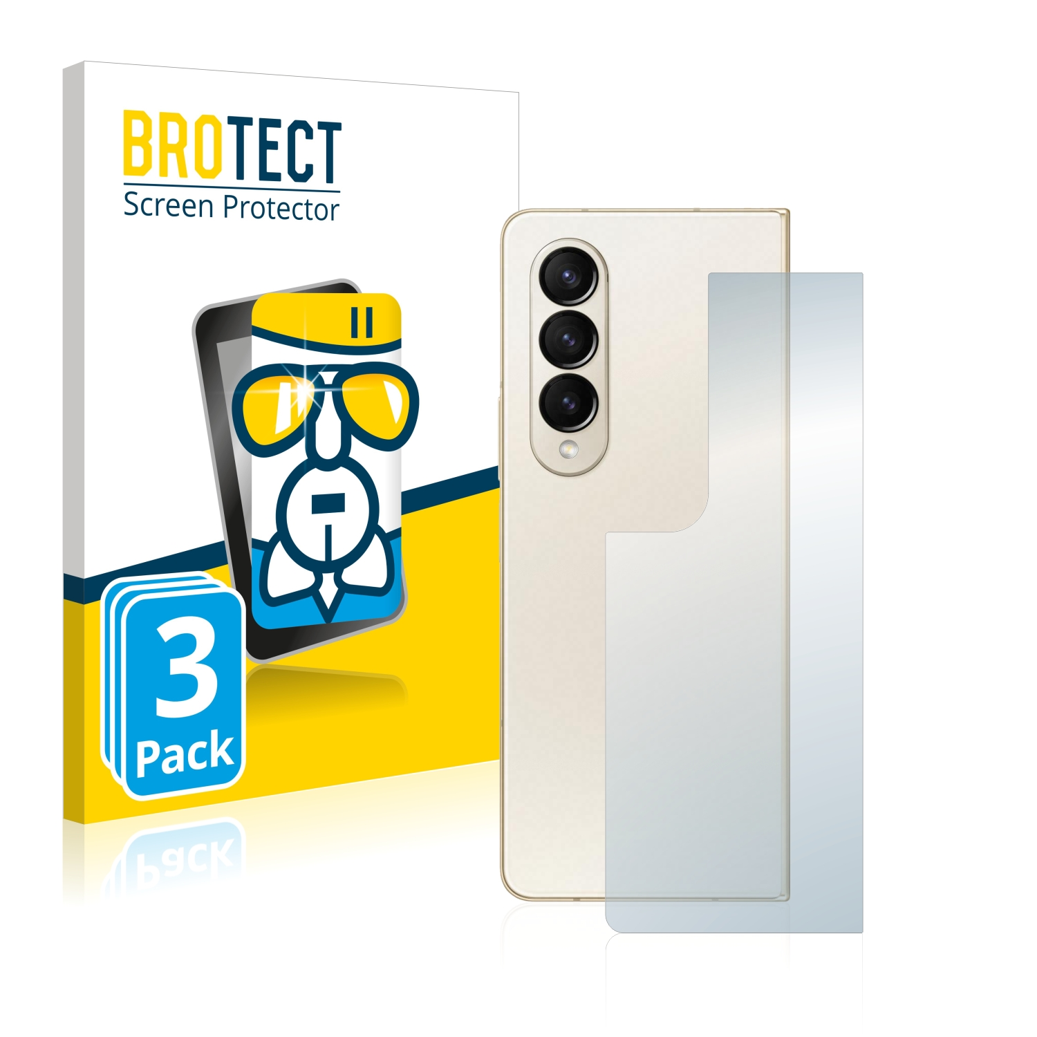 BROTECT 3x Airglass Galaxy 4) Z Fold Schutzfolie(für klare Samsung