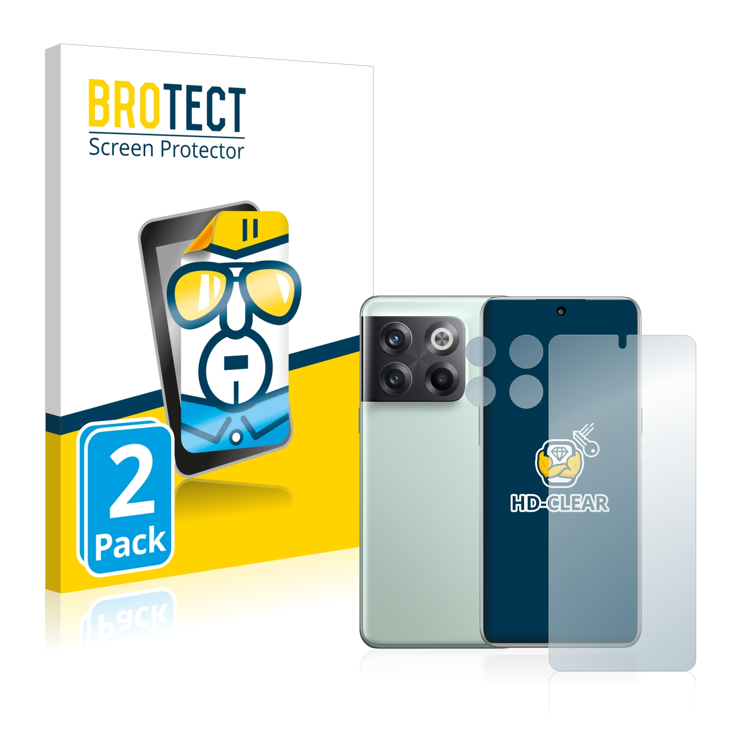 OnePlus 10T 5G) BROTECT 2x klare Schutzfolie(für