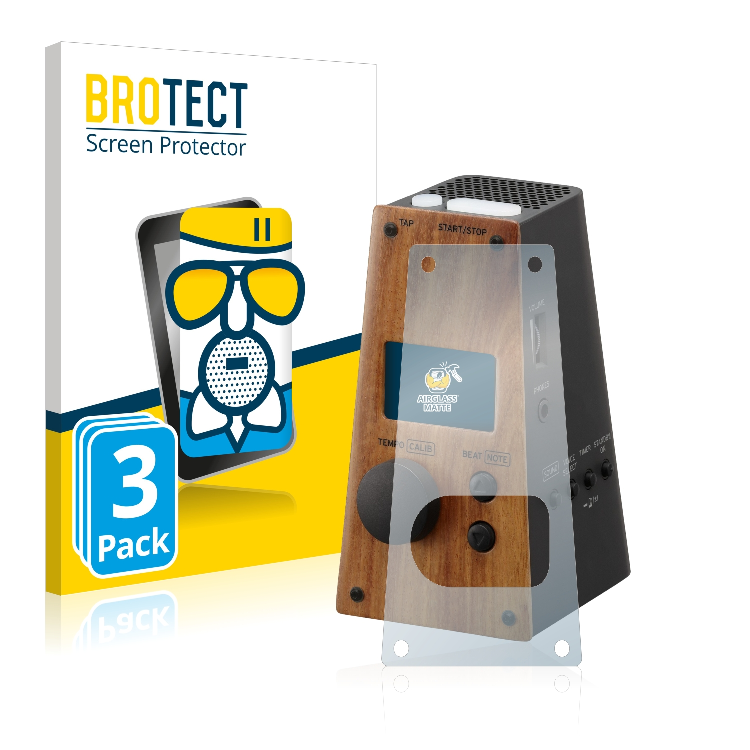 BROTECT 3x matte Schutzfolie(für Digital Airglass Metronome) KORG