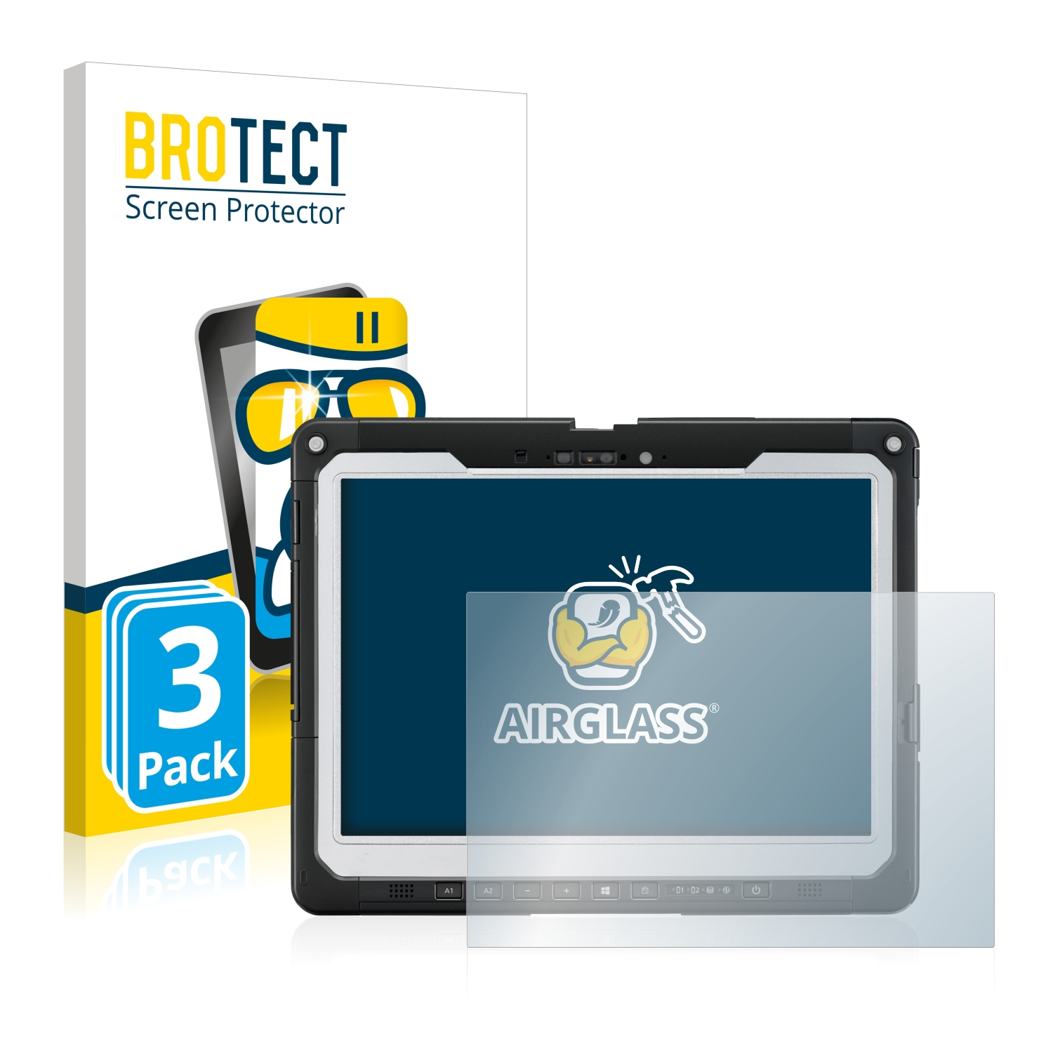 Toughbook 3x BROTECT klare Schutzfolie(für Detachable) 33 Panasonic Airglass