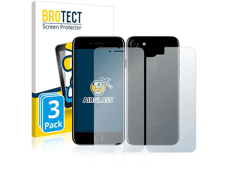 BROTECT 3x Airglass klare iPhone Apple Schutzfolie(für 7)