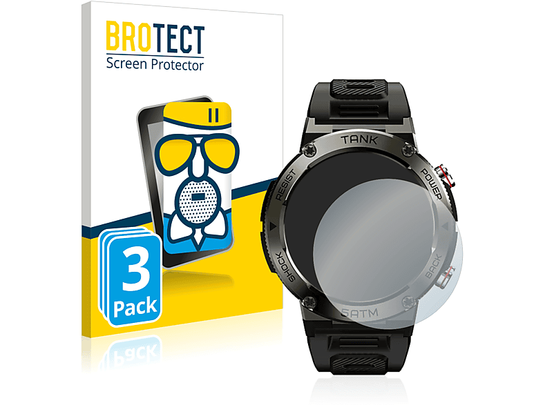 BROTECT 3x Airglass matte Schutzfolie(für Kospet Tank T1) | Smartwatch Schutzfolien & Gläser