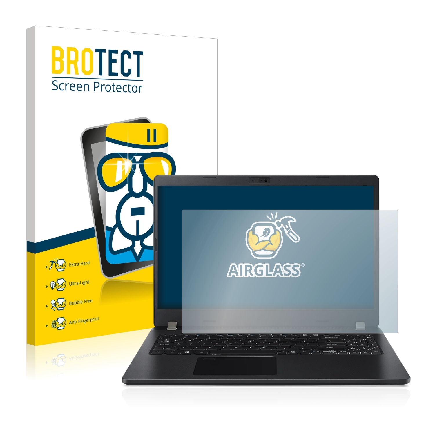 BROTECT Airglass klare P2) TravelMate Acer Schutzfolie(für