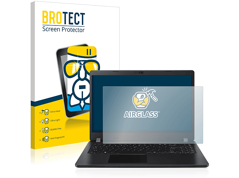 BROTECT Airglass klare Schutzfolie(für Acer TravelMate P2)