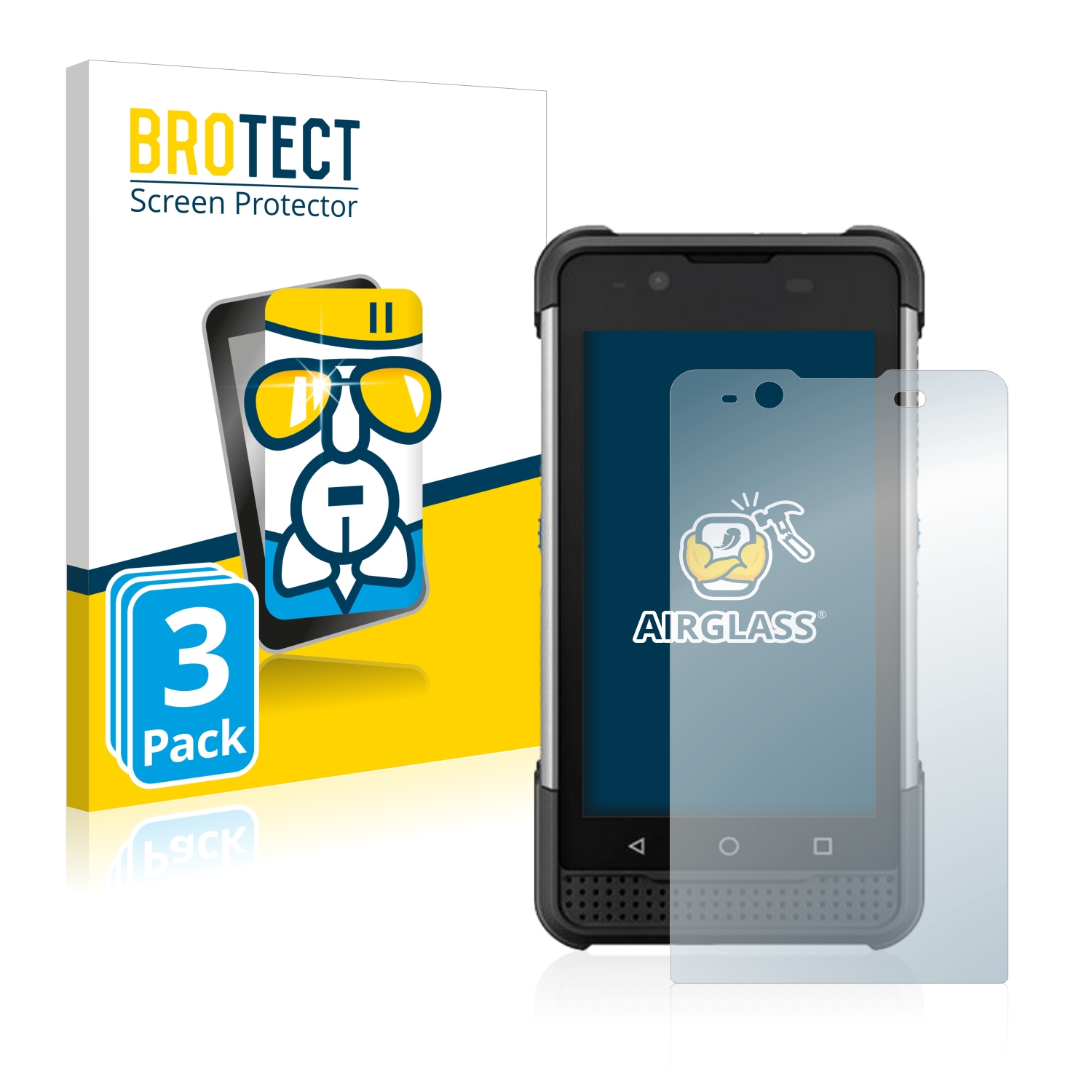BROTECT 3x Schutzfolie(für Denso BHT-M80) Airglass klare