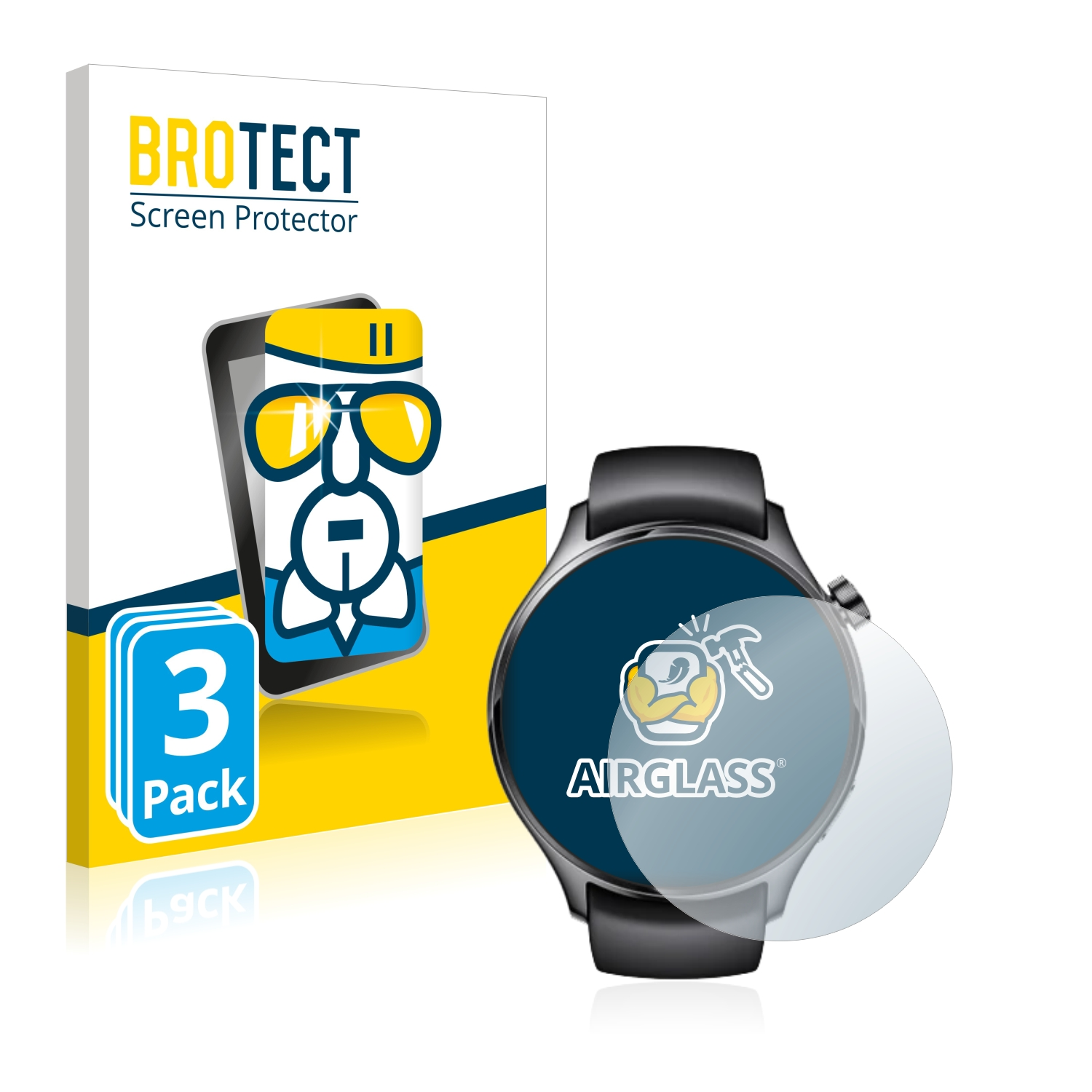 BROTECT 3x Schutzfolie(für Xiaomi Watch Airglass klare S1 Pro)