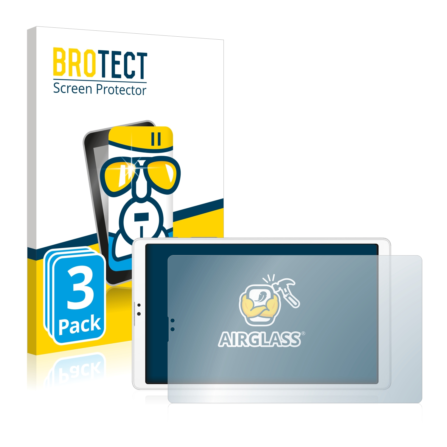 BROTECT 3x Airglass klare (Hochformat)) Galaxy Schutzfolie(für 2021 Samsung A7 Tab Lite LTE