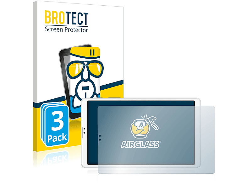 BROTECT 3x Airglass klare Schutzfolie(für Samsung Galaxy Tab A7 Lite LTE 2021 (Hochformat)) | Tabletschutzfolien