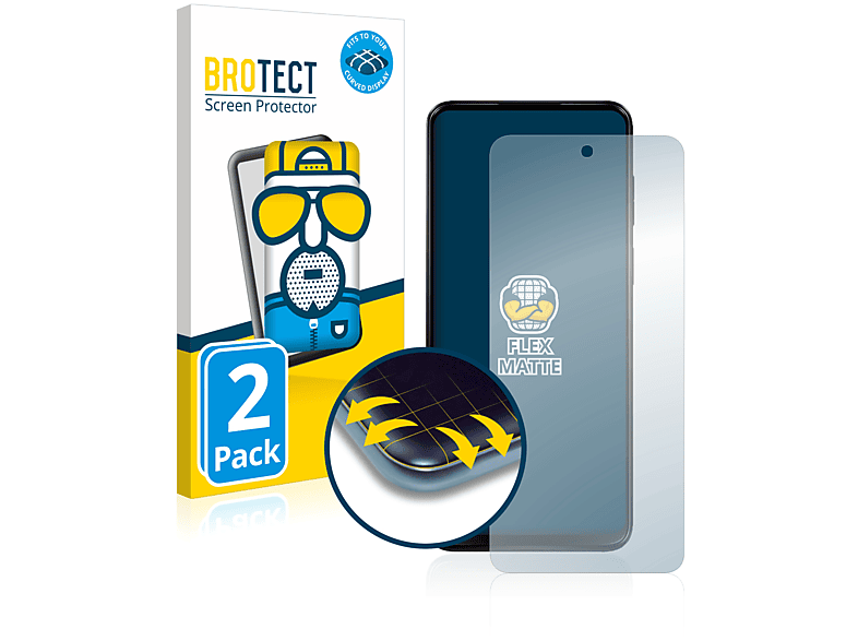 BROTECT 2x Flex matt Full-Cover Motorola Schutzfolie(für Moto Curved 3D G13)