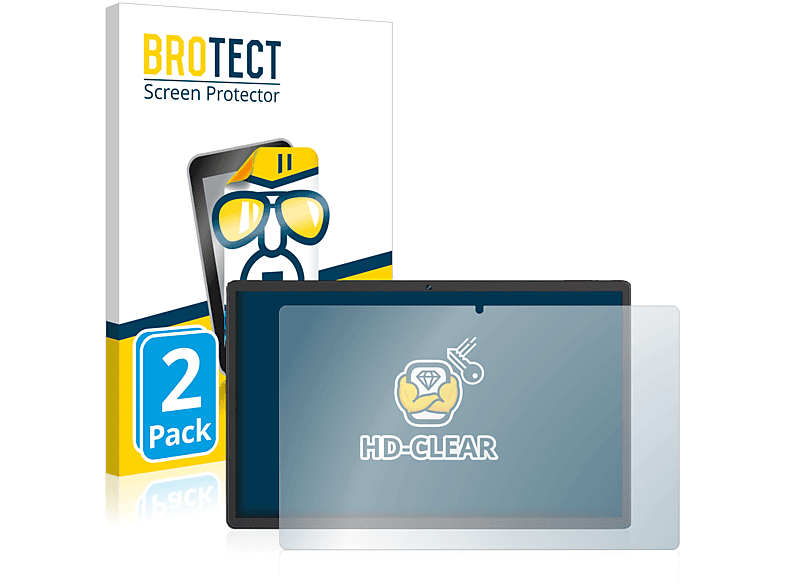 BROTECT 2x klare transparente Schutzfolie(für Sebbe Facetel Tablet Q10