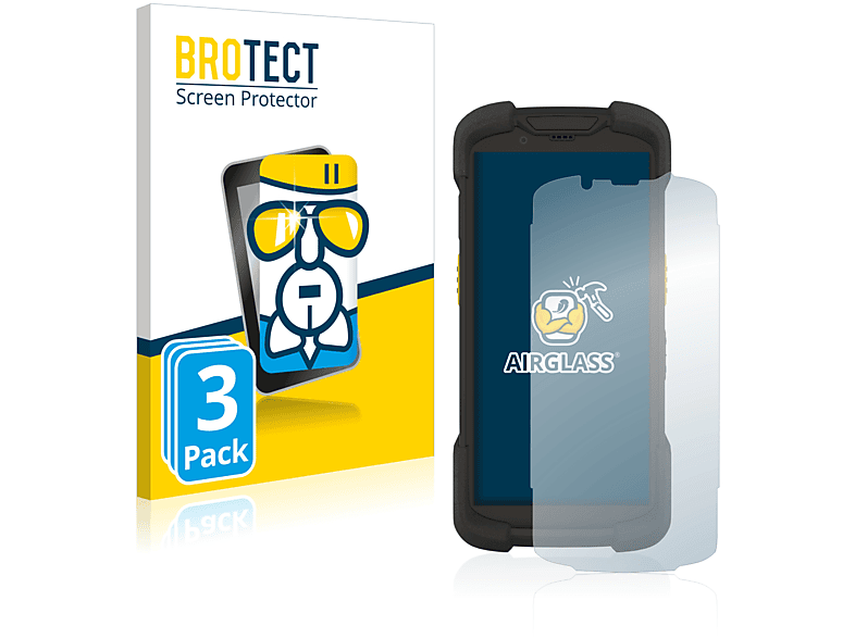 BROTECT 3x Airglass klare Schutzfolie(für Zebra TC73)