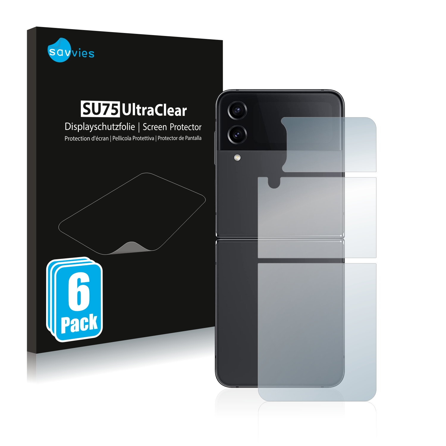 Galaxy 6x 4) Samsung Z Flip klare Schutzfolie(für SAVVIES