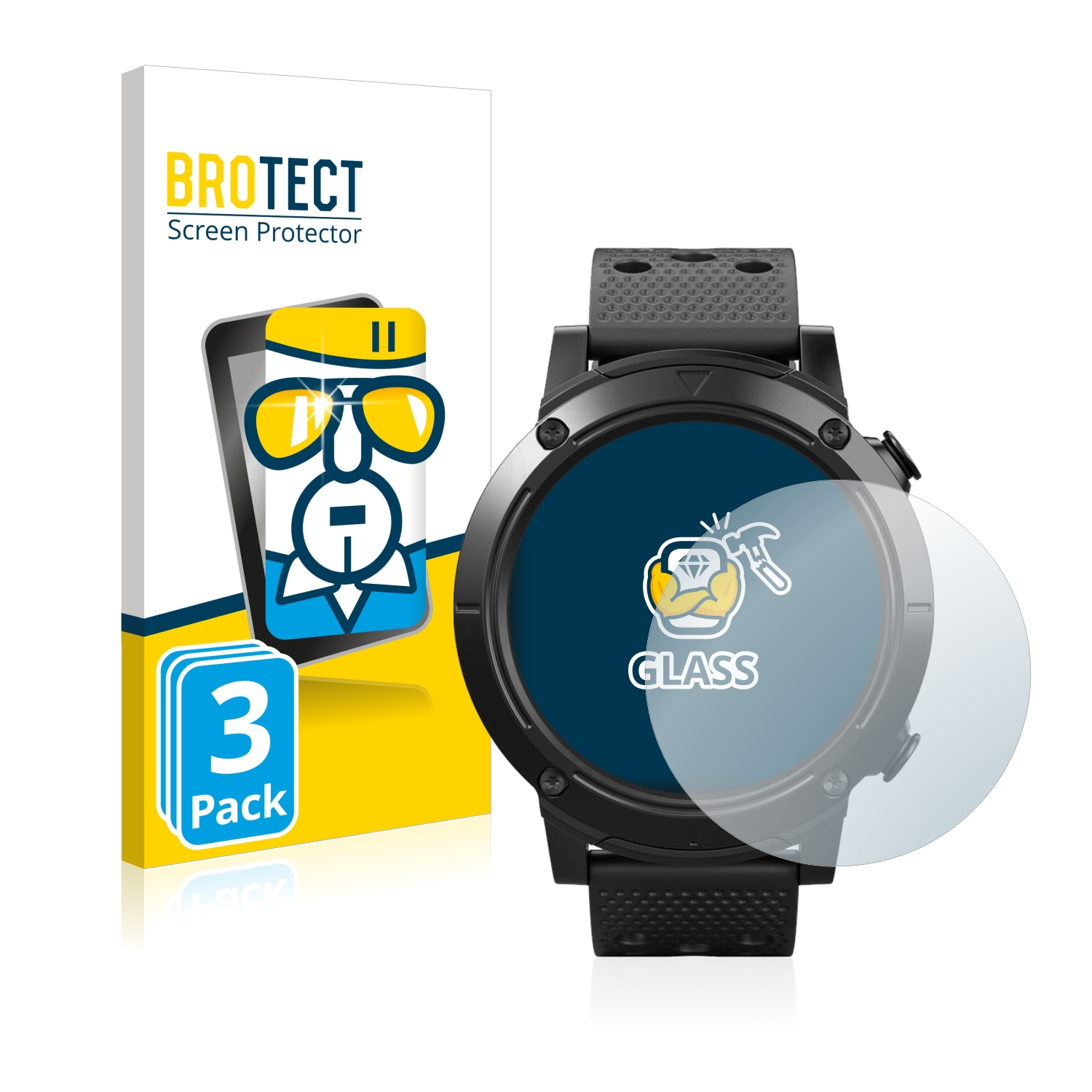 BROTECT 3x 9H Sport) klares SilverCrest Schutzglas(für Smartwatch