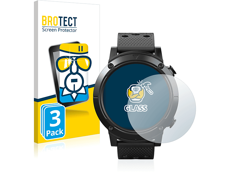 BROTECT 3x 9H Sport) klares SilverCrest Schutzglas(für Smartwatch