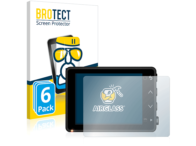 BROTECT 6x Airglass klare Schutzfolie(für Garmin Dash Cam 57)