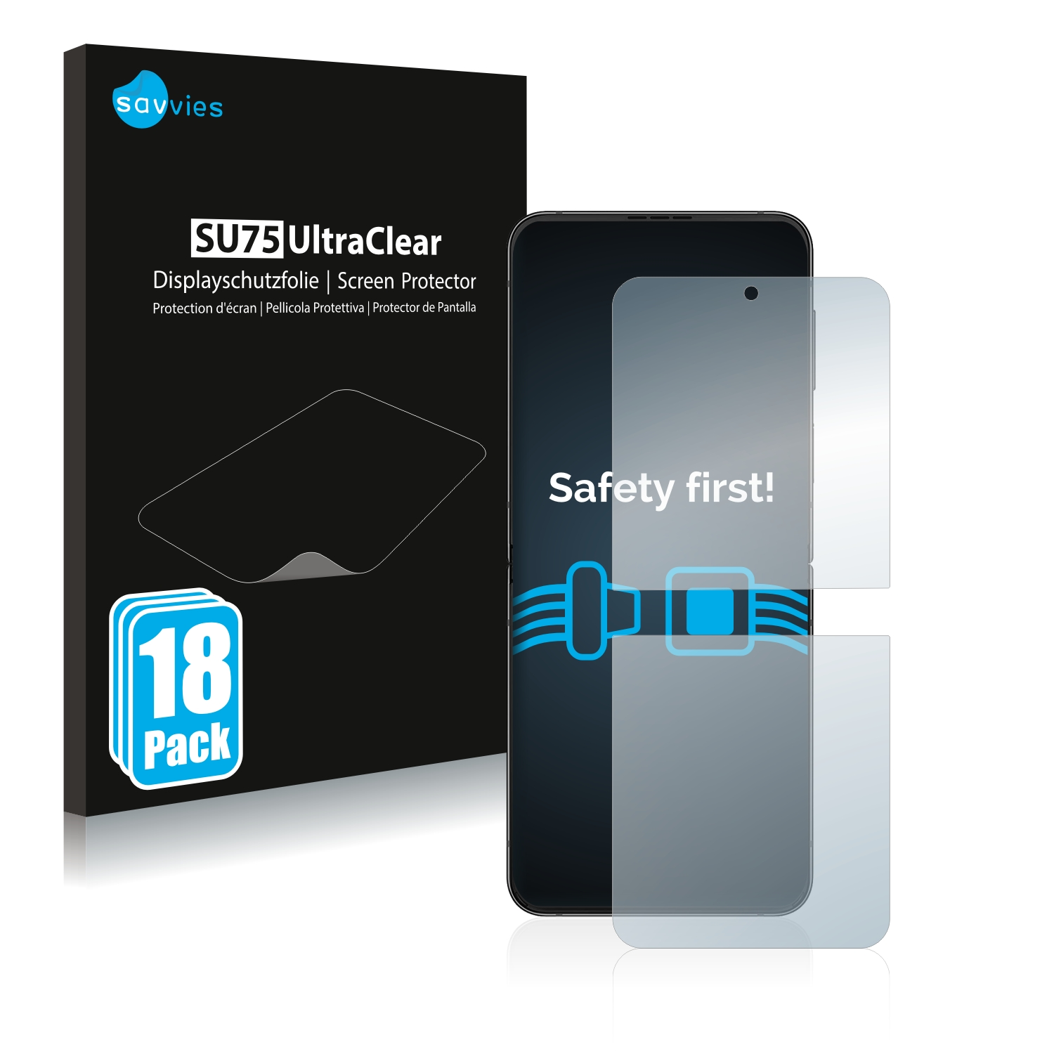 klare Flip 4) 18x Galaxy Z Schutzfolie(für Samsung SAVVIES